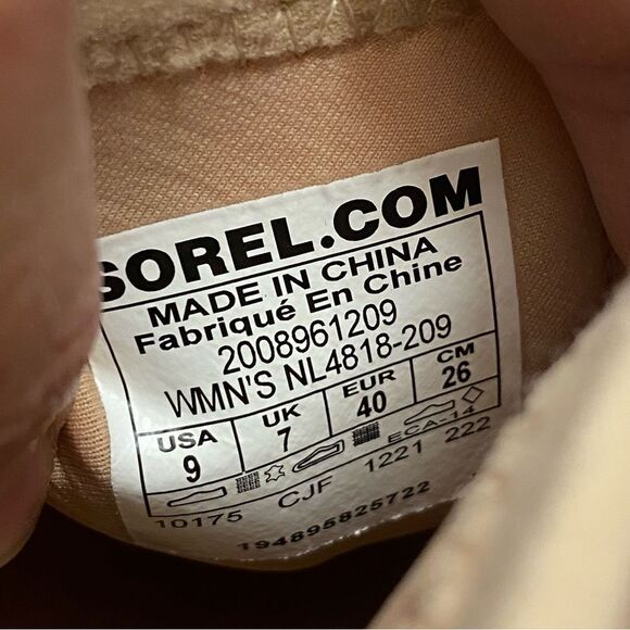 SOREL Kinetic tan beige slip on adjustable hightop sneaker shoe Explorer Defy 9 - Picture 9 of 10